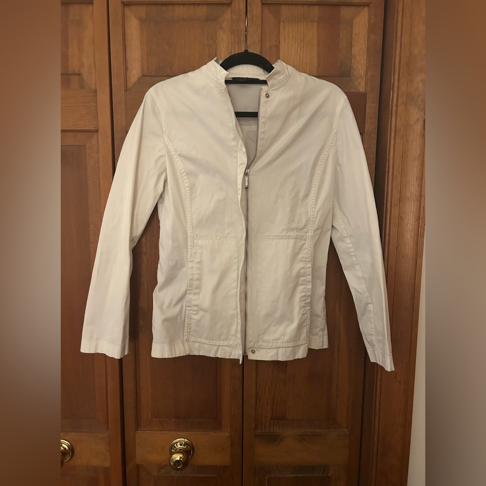 Brooks Brothers 346 Stretch Women’s Sz 6 White Classic Lightweight Zip Up Coat